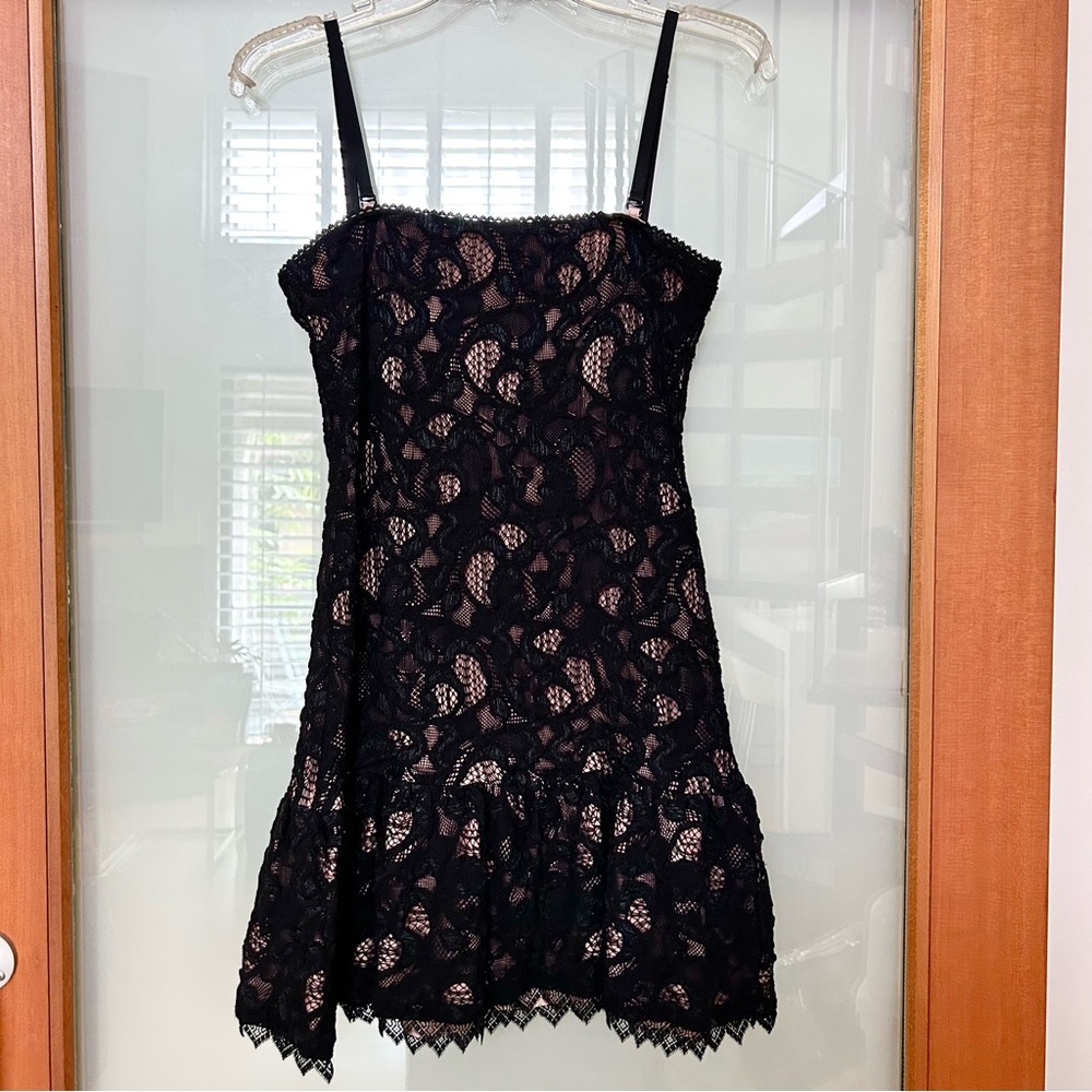 The Kooples Black Lace Mini Dress with Removable Straps LIKE NEW!